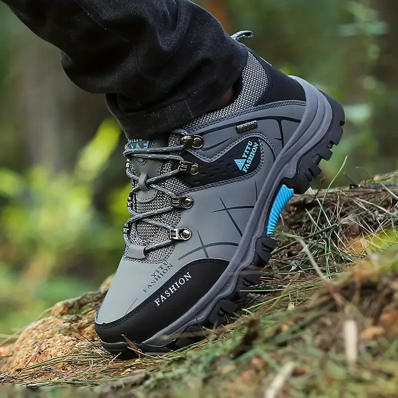(image for) TENGOO Outdoor Hiking Shoes PU Soft Trekking Waterproof Lace-up Mountaineering Travel Walking Sneaker